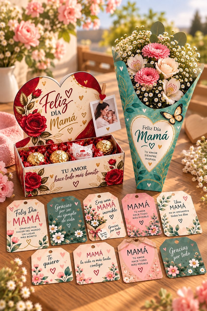 Pack Premium: conos, cajas de bombones y tarjetas